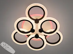 Стельовий світильник LED Diasha A8022/3+3BK, 72W, 3200K-6500K, чорний метал, акрил, сучасний стиль для дому