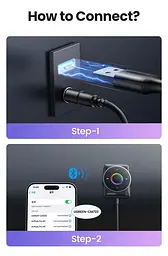 Адаптер UGREEN CM723 AUX bluetooth 5.4 автомобільний ресивер (приймач) з мікрофоном чорний (35002) - мініатюра 2