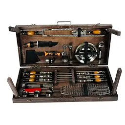 Екслюзивний набір шампурів в дерев'яному кейсі столику Grill Master