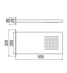 Верхній душ Nobili Components (AD139-126CR), Хром - мініатюра 2