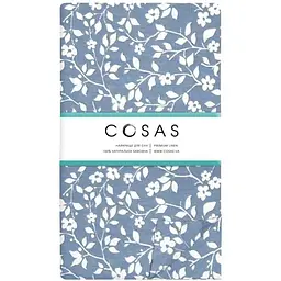 Простирадло Cosas на резинці в дитяче ліжечко 60х120 flowers, блакитний (FlowersWhiteBlue_120)