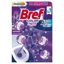 Туалетний блок Bref Color Auto Active Лаванда Дуопак 100 г (2 шт. х 50 г)