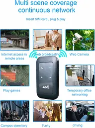 Портативний 4G LTE роутер Pix-Link Mobile Router PH312-E кишеньковий Wi-Fi модем з LED дисплеєм Black (19863) - мініатюра 6