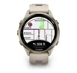 Смарт-годинник Garmin Forerunner 970 French Gray Soft Gold Titanium with French Gray/Translucent Indigo Silicone with Soft Gold Buckle (010-02969-62) - мініатюра 2