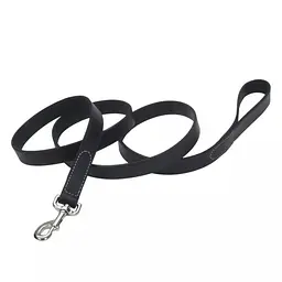 Coastal Circle-T Dog Leash шкіряний Повідець для собак 1.6см х 1.8м Чорний 1.6 см.Х1.8 м