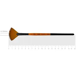 Пензель синтетика віялова FLAME 1368FN №4 коротка ручка Rosa