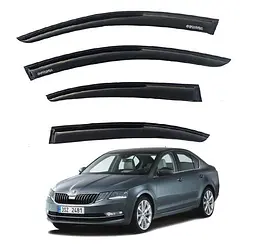 Дефлектори вікон вітровики Skoda Octavia A7 Ліфбек 2013- Скотч 3M Voron Glass