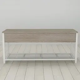 Банкетка з ящиком Ferrum-decor Дрейк 2 550x1200x400 метал Білий ДСП Сонома Трюфель 16 мм (FRD-103077)