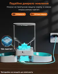 Автоматична годівниця для котів HoneyGuardіan S303D 3,5 л Wi-Fi на 2 миски, з мискою-лабіринт - мініатюра 4