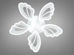 Стильна стельова LED-люстра для спальні та вітальні Diasha 8166/5WH біла, квітка, 80 Вт, 64 см, 10-16m2 - мініатюра 4