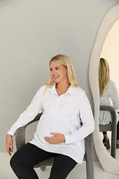 Блузка для вагітних та годуючих з шнурівкою Venice Lullababe розмір 4XL (54) Білий - мініатюра 4