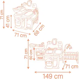 Великий iгровий центр Smoby Toys Бебi Ньорс. Кiмната малюка 3 зони терракотова пудра (7600220394) - мініатюра 4