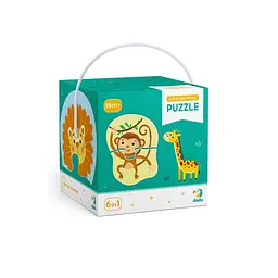 Дитячі пазли "Дикі тварини" DoDo Toys 300153, 2-3-4 елементи