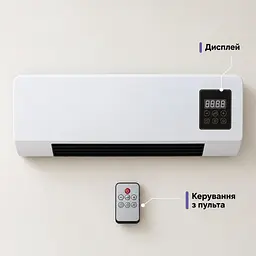 Кондиціонер настінний мобільний Wall Air Cooler 800 Вт - зима-літо - пульт ДУ - мініатюра 4