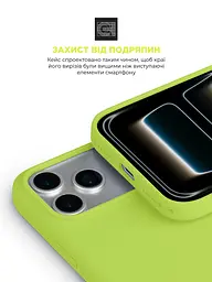 Силиконовый чехол с MagSafe для Apple iPhone 17 Pro Max, ICON2 MagCase, желтый, противоударный, панель с мягкой подкладкой, защита всего корпуса, поддержка беспроводной зарядки, совместим с защитными стеклами и пленками, ArmorStandart (ARM88994) - мініатюра 5