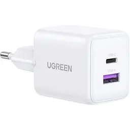 Зарядний пристрій Ugreen USB + USB-C GaN 30 Вт X516 білий (65015)
