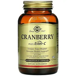 Журавлина плюс естер-С Solgar Cranberry Plus Ester-C 60 вегетаріанських капсул