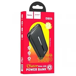 Портативна батарея Power Bank Hoco DB06 VIATOR 2 USB/Xiaomicro/Type-C 10.000mAh Black - мініатюра 2