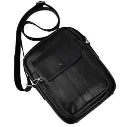 Чоловічий месенджер із м'якої шкіри Tiding Bag 1639A чорний - мініатюра 6