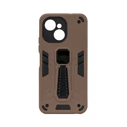 Чехол для TECNO Spark 40C 4G, Proover, коричневый, с подставкой и магнитом, противоударный, ударопрочный, бронированный, панель-накладка, защита всего корпуса, термополиуретан (TPU) + поликарбонат (PC), ArmorStandart (ARM87283)