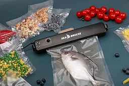 Вакуумний пакувальник для харчових продуктів SeaBreeze SB-0501 домашній автоматичний вакууматор + 10 пакетів у комплекті Чорний 88301 - мініатюра 4
