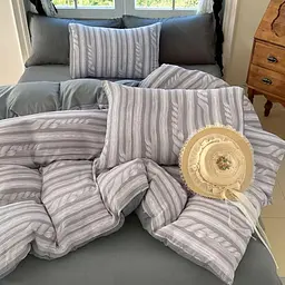 Постільна білизна євро з простирадлом на гумці муслін Colorful Home 19927 200х230 см