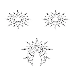 Пестіс з кристалів Petits Joujoux Gloria set of 3 - Silver, прикраса на груди та вульву, One size