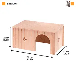 Будиночок для гризунів Ferplast SIN MAXI дерев'яний 52x31x26 см 84647199 - мініатюра 2