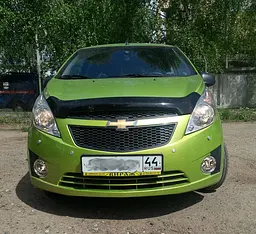 Дефлектор капоту мухобійка Chevrolet Spark хечбек 2010 Темний