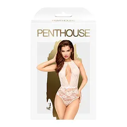 Боді з глибоким декольте та високими трусиками Penthouse - Toxic Powder White L/XL - мініатюра 3