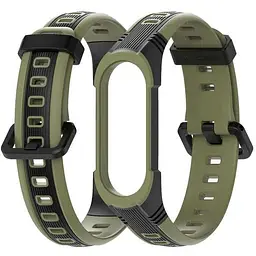 Ремінець для фітнес-браслета MiJobs для Xiaomi Mi Band 8 Sport 2 хакі з чорним
