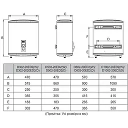 Бойлер Midea ECO плаский D100-20ED2 (W) білий  - мініатюра 12