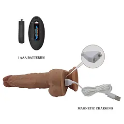 Вібратор на присосці PRETTY LOVE Jonathan 8,3 Light Brown, 3 vibration functions Thrusting Wireles PRETTY LOVE BW-008111W 100611 - мініатюра 8