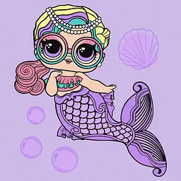 Набір для розпису по номерах для дітей 5+ L.O.L. Surprise! Mermaids Miss Sea, 40x40 см, КНО6263