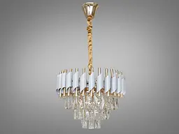 Кришталева люстра в стилі модерн Diasha 201202/400WH+S-gold