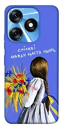Чохол Demsky Сміливі завжди щастя мають для Tecno Spark 10 Pro