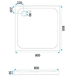 Душовий піддон Rea Belmond white 80x80 REA-K4370 - мініатюра 5