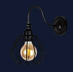 Бра настінне Levistella 756WPR108F3-1 BK, E27, 60W, чорний метал, стиль лофт - мініатюра 2