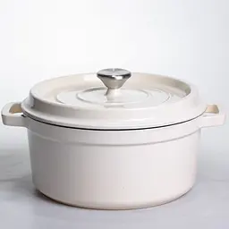 Кокотниця чавунна емальована 4,5 л, бежевий Yongkang HP-FLG-4 WHITE