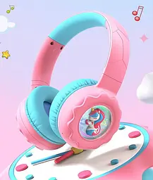 Дитячі бездротові навушники з єдинорогом Onikuma B-75 з Bluetooth 5.4, RGB підсвіткою Рожеві - мініатюра 7