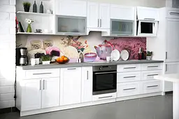 Кухонний фартух Рожеві Сакури для кухні наклейка ПВХ чай Японія Схід Рожевий 65х250 см Happy Pocket Z180513 - мініатюра 5