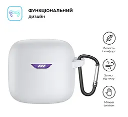 Силіконовий чохол для навушників JBL Tune Flex, Hang Case, білий, ультратонкий захисний кейс товщиною 2 мм, захист від подряпин, пилу та ударів, компактний, з карабіном для кріплення, ArmorStandart (ARM79922) - мініатюра 2