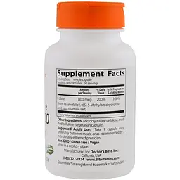 Повністю активований фолат Doctor's Best Quatrefolic 800 мкг 60 гелевих капсул - мініатюра 2