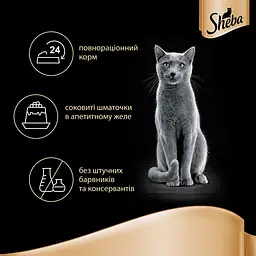 Вологий корм для котів Sheba з індичкою в желе 2.38 кг (28 шт. х 85 г) - мініатюра 7