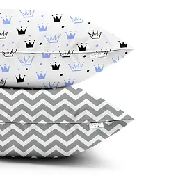 Набір наволочок Cosas Crown 50х70 см блакитний (SetPillow_CrownBlue_ZigZagGrey_50х70) - мініатюра 4