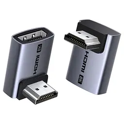 HDMI-перехідники UGREEN HD189 2.1 кутові 90°/270° 8K 60 Гц 2 шт. сірі (85632)