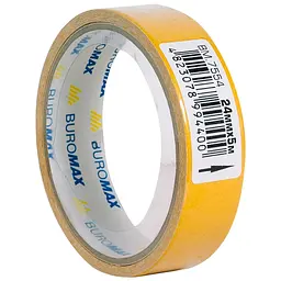 Скотч Buromax двосторонній на тканинній основі 24 мм х 5 м (BM.7554) - мініатюра 2