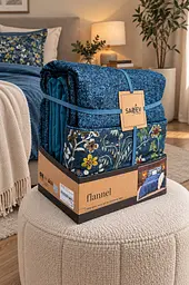 Комплект постільної білизни полуторний SAREV dark blue 160×220 см, фланель TC303376398 - мініатюра 2