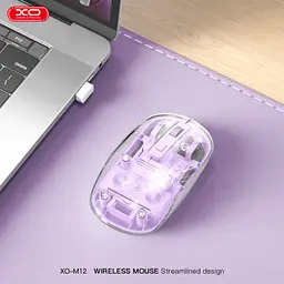 Мишка XO M12 Wireless Transparent/Pink (M12 Purple) - мініатюра 6