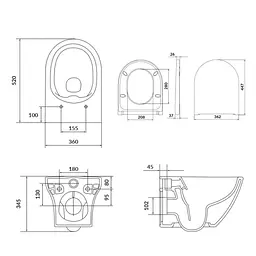 Унітаз підвісний CET B331 Cersanit Larga EW CleanOn з дюропластовим Slim Wrap сидінням SoftClose+QuickRelease 30412 - мініатюра 2